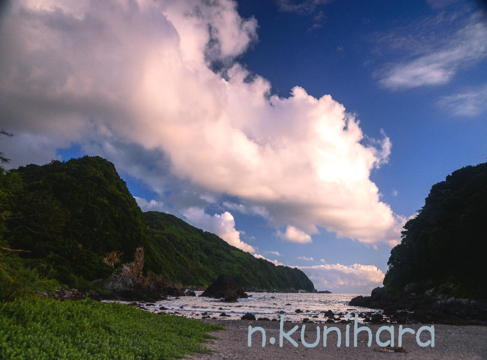 妙見浦の夕景 國原則夫 天草の虹